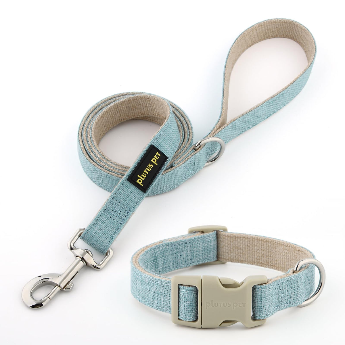 PLUTUS PET cotton hemp dog collar close-up showing soft skin-friendly texture