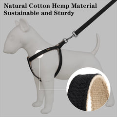Plutus Pet Cotton Hemp Step-In Harness with two D-rings showcases escape-proof safety