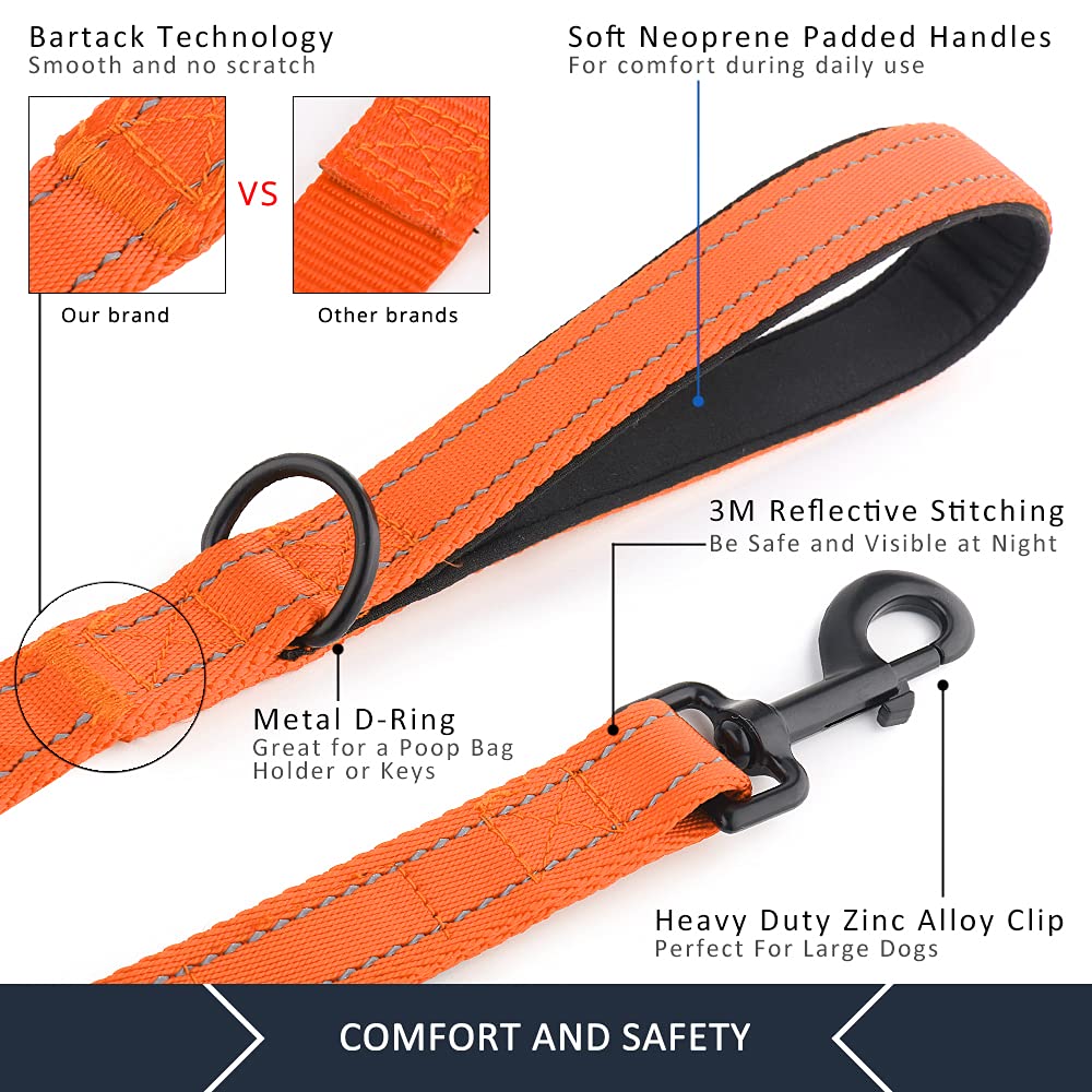 Plutus Pet leash reflective stitching enhances nighttime visibility