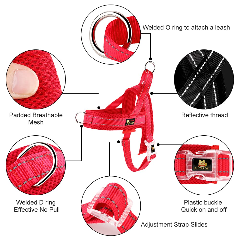 Plutus Pet No Pull Harness demonstrates chest D-ring pull-control for training.