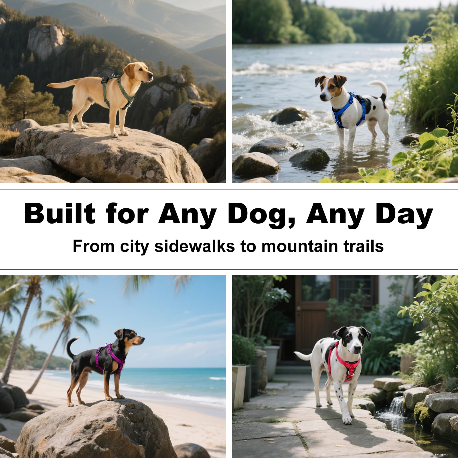 Plutus Pet easy-on-off buckles speed up setup before park visits.