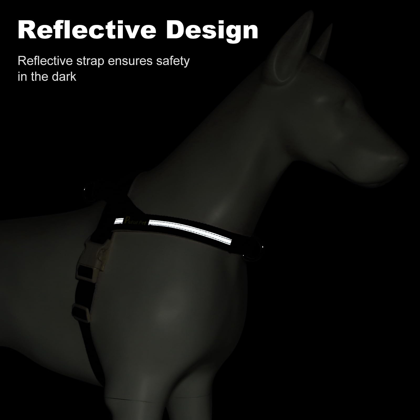 Plutus Pet harness escape-proof design ensures secure fit.
