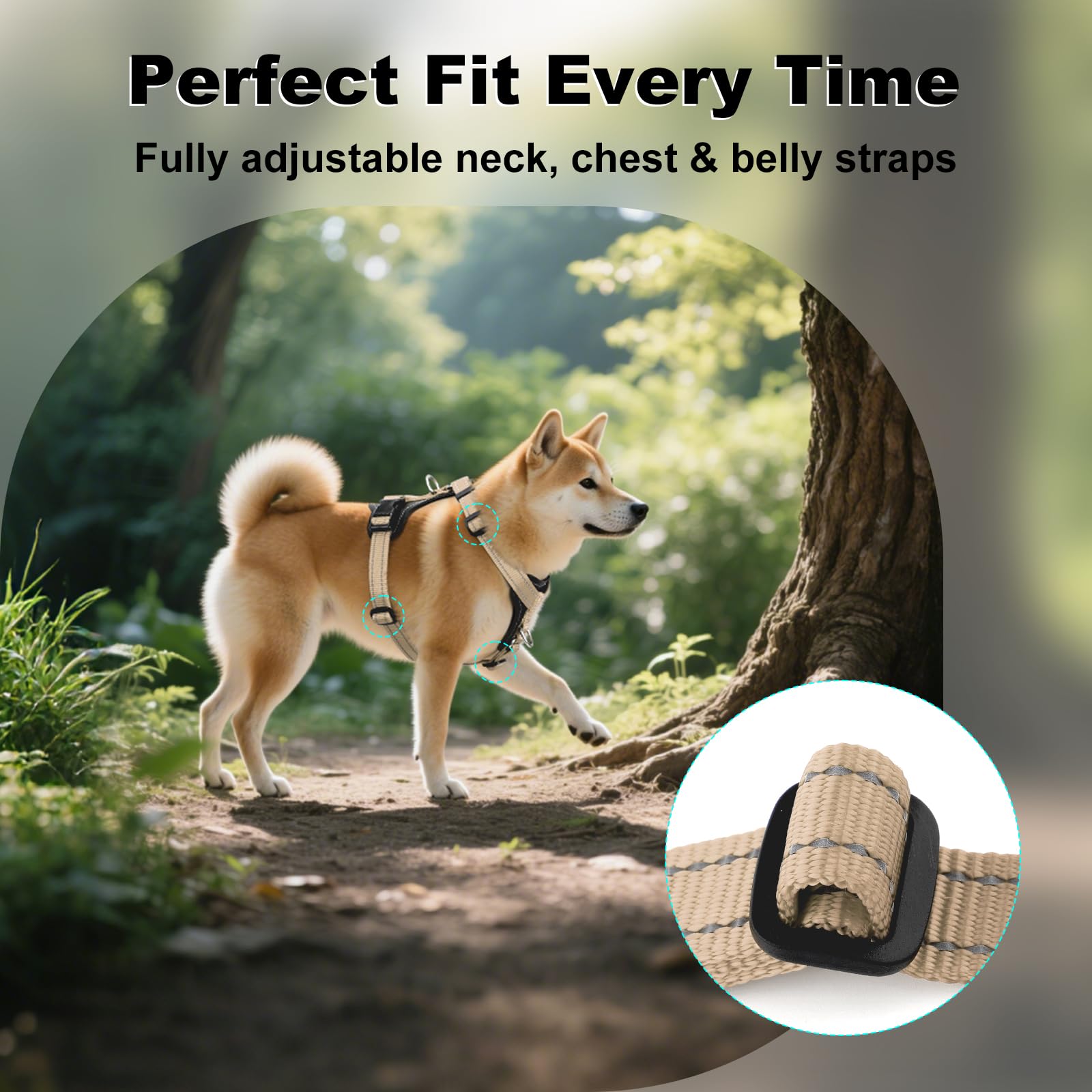 Plutus Pet soft breathable nylon minimizes friction for longer outdoor sessions.