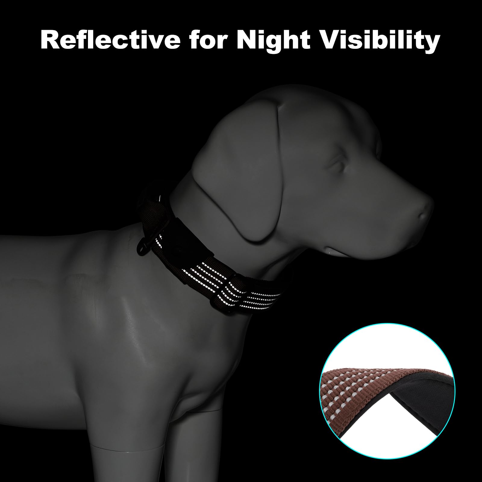 Plutus Pet reflective stitching boosts night visibility for safer evening strolls.