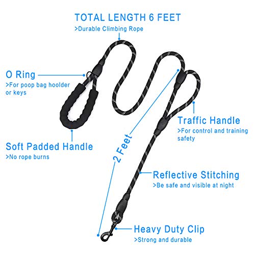 PLUTUS PET rope leash two handles for flexible control during walks