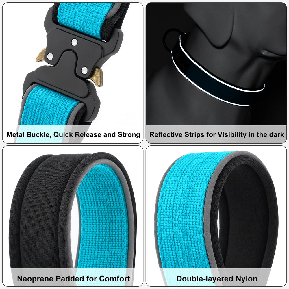 Plutus Pet Tactical Collar reflective stripes boost night visibility during evening walks.