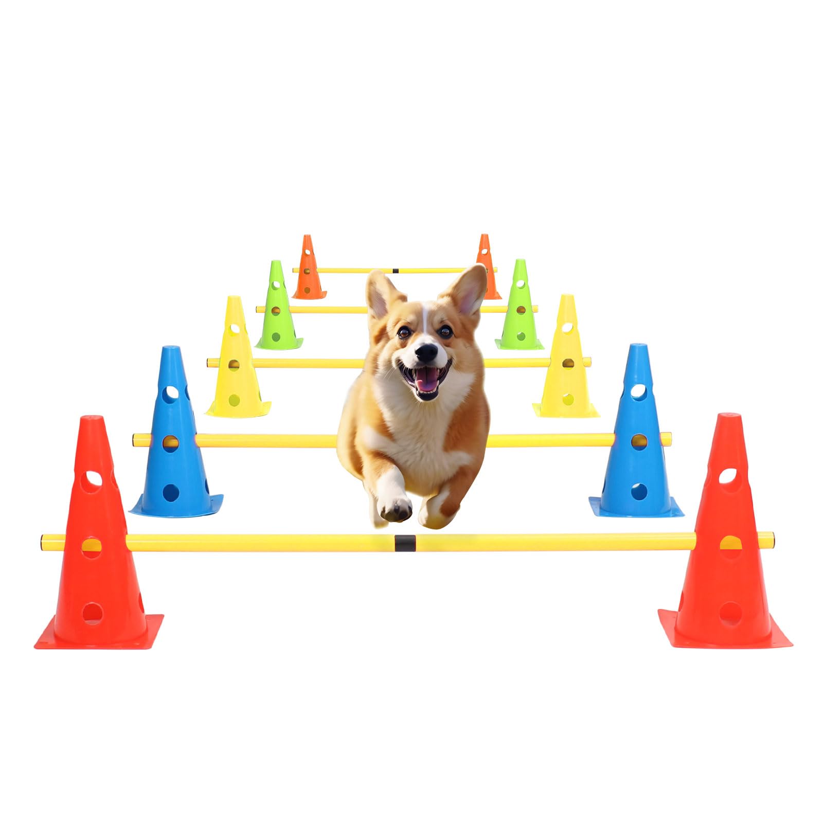 Plzzree dog jump agility cones kit improves focus during backyard training