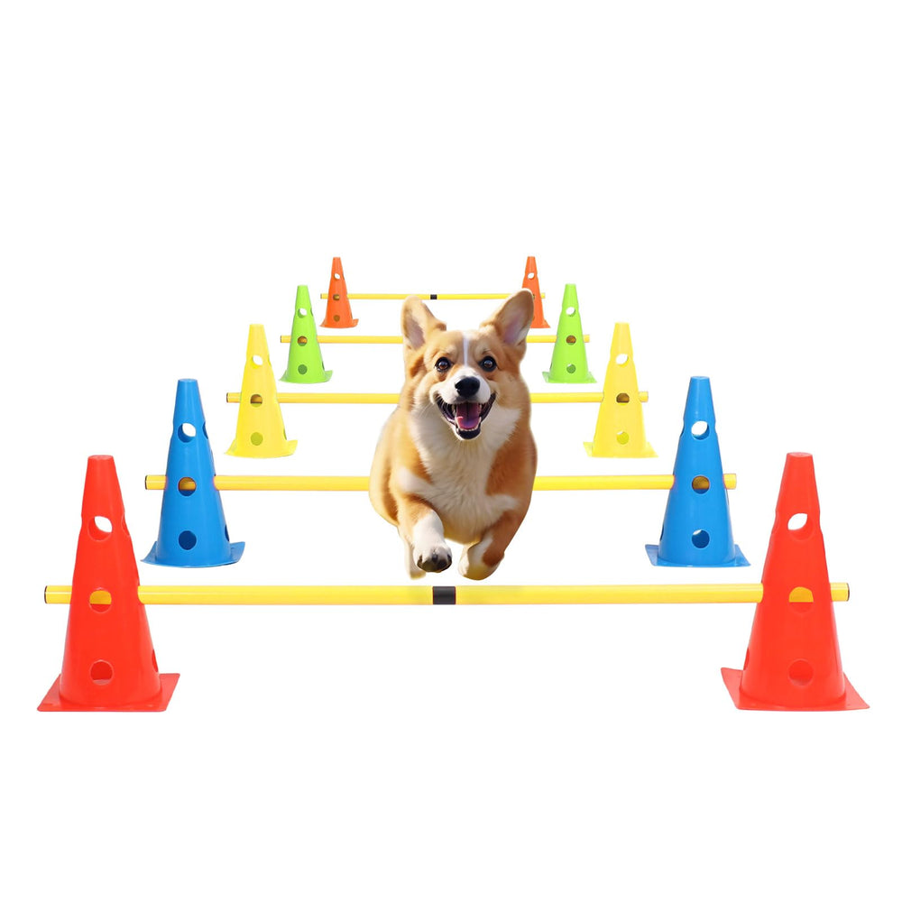 Plzzree dog jump agility cones kit improves focus during backyard training