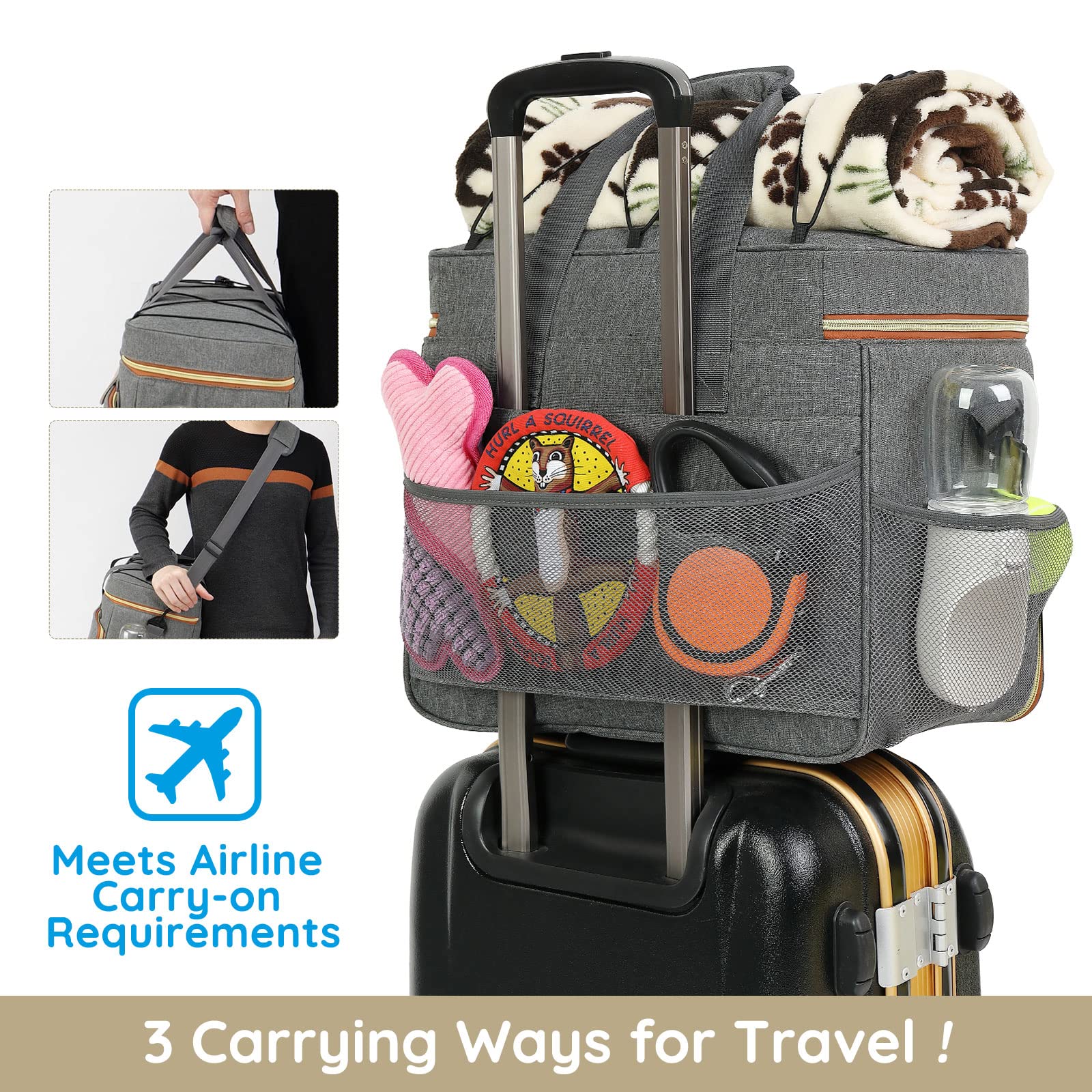 Pmpete dog food carrier grey keeps treats organized on trips