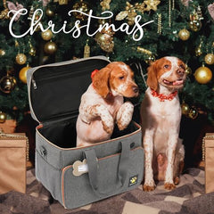 Pmpete dog travel bag grey adjustable shoulder straps for comfort