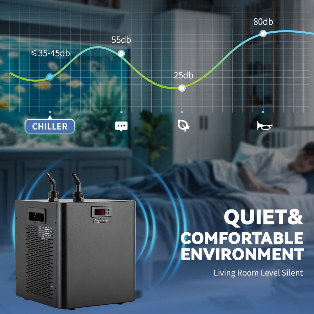 Poafamx aquarium chiller with durable titanium design for all water types
