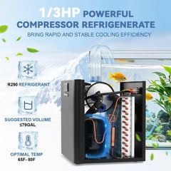 Poafamx chiller quiet operation under 50dB keeps tanks peaceful