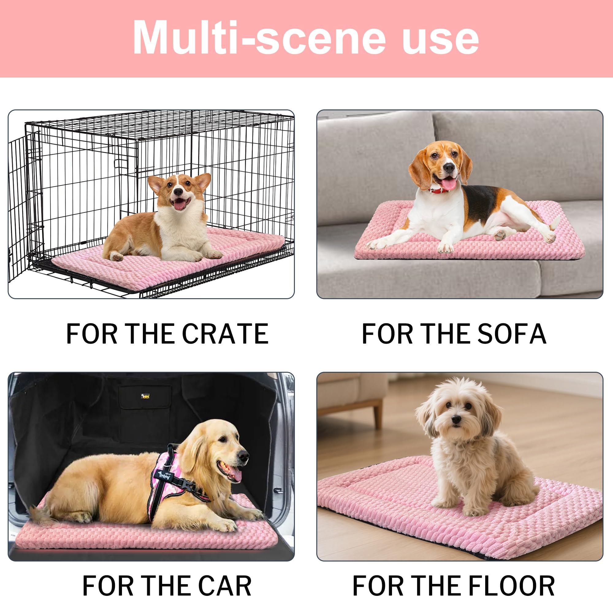 Pobopobo pink reversible bed provides comfort for dogs and cats alike.