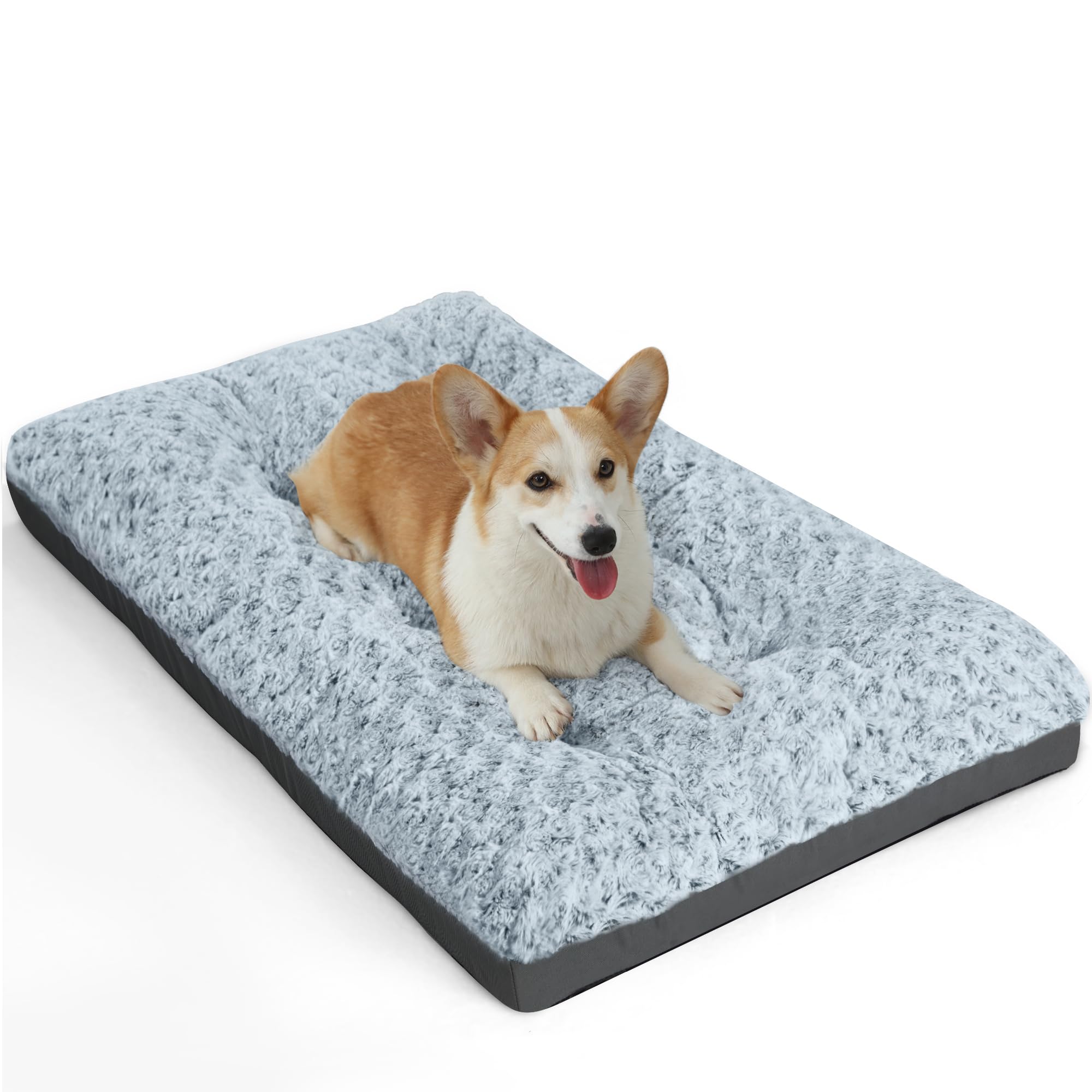 POCBLUE Deluxe dog bed with rose velvet surface for cozy lounging