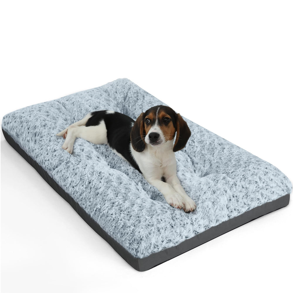 POCBLUE Deluxe dog bed with rose velvet surface for plush, restful naps.