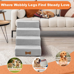 POCBLUE dog stairs non-slip base ensures secure placement on carpet