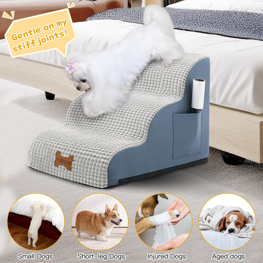 POCBLUE dog stairs removable washable cover with waterproof backing protects foam