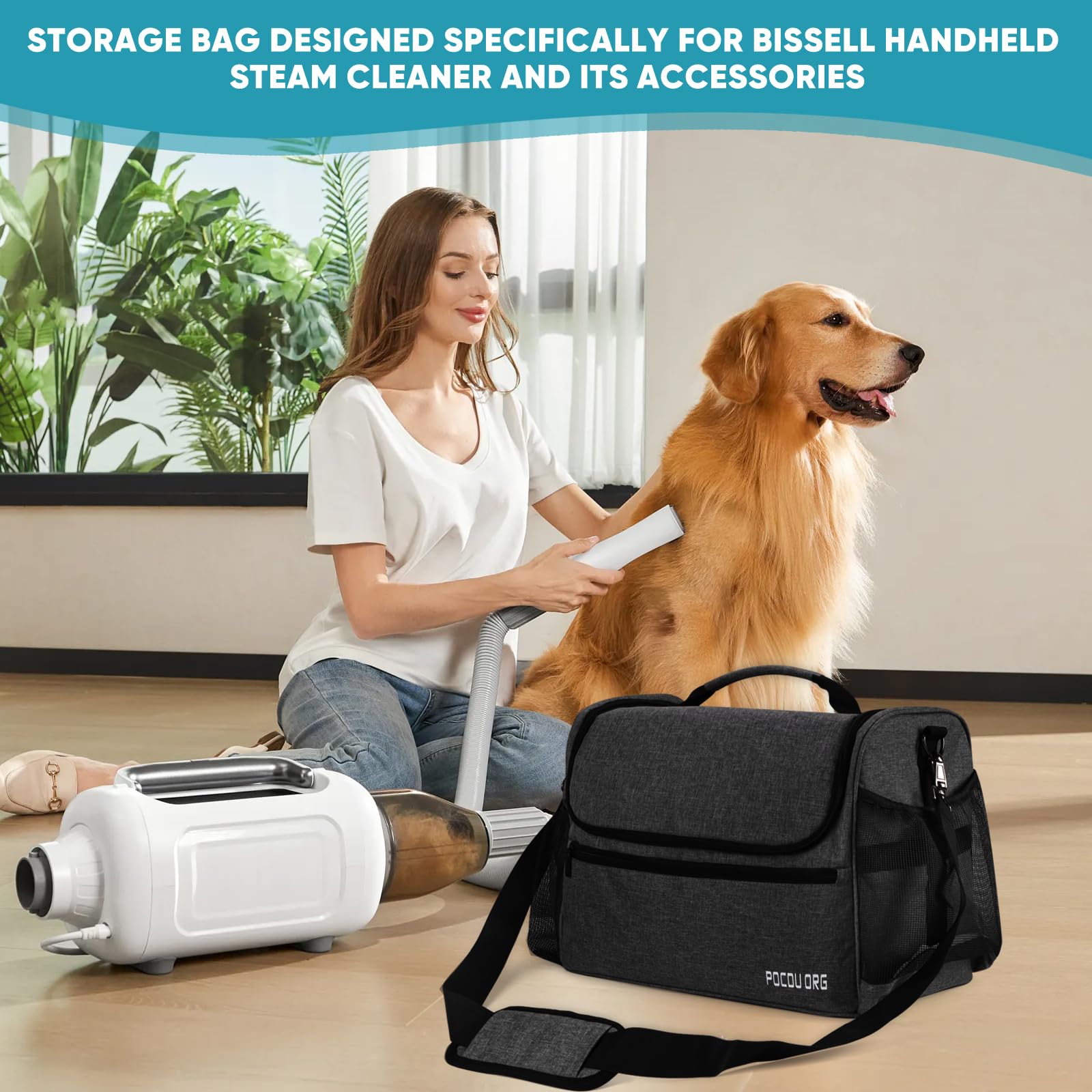 POCDUORG easy-carry handle and strap enable hands-free transport between locations