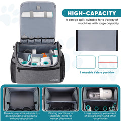 POCDUORG grooming bag with 19 compartments illustrating comprehensive tool storage