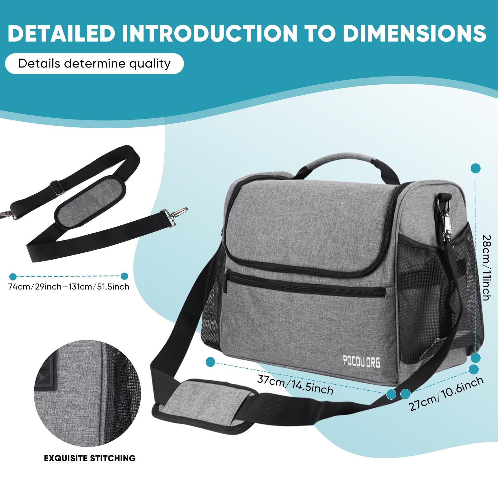 POCDUORG bag with shoulder strap offers comfortable portability