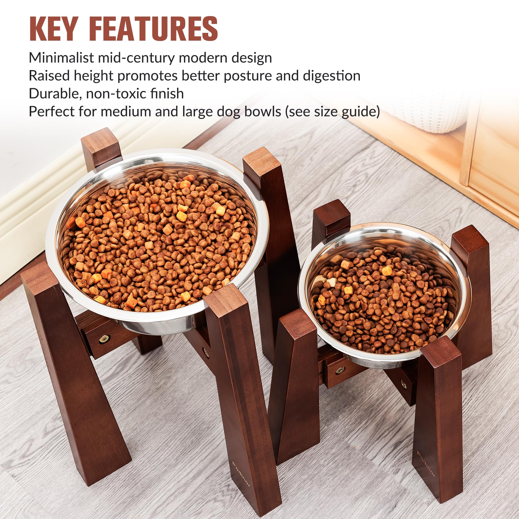Podinor arthritis-friendly dining stand supports gentle posture during meals.
