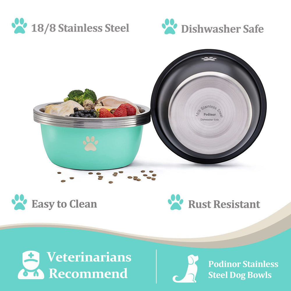 Podinor dishwasher-safe stainless bowl demonstrates easy cleaning