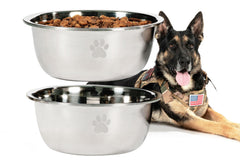 Podinor large dog bowl 2-pack, top view showing 170oz capacity for big dogs.