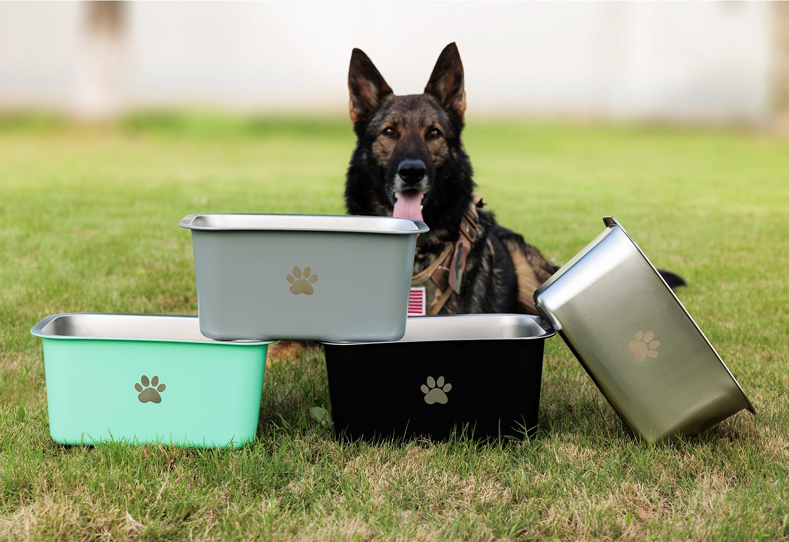 Podinor outdoor durable stainless bowl aqua use for big dogs.