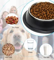 Podinor stainless steel dog bowls with rust-resistant bottom stay durable over time.