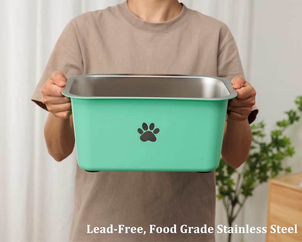 Podinor stainless-steel dishwasher-safe bowl aqua finish for easy cleaning and maintenance.