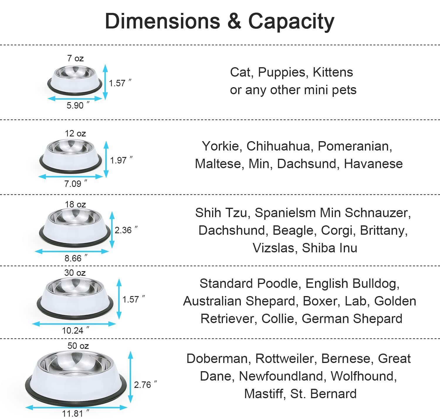 Podinor two-pack bowls available in small, medium, and large sizes for any dog.