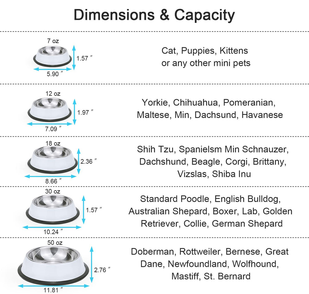 Podinor two-pack bowls available in small, medium, and large sizes for any dog.
