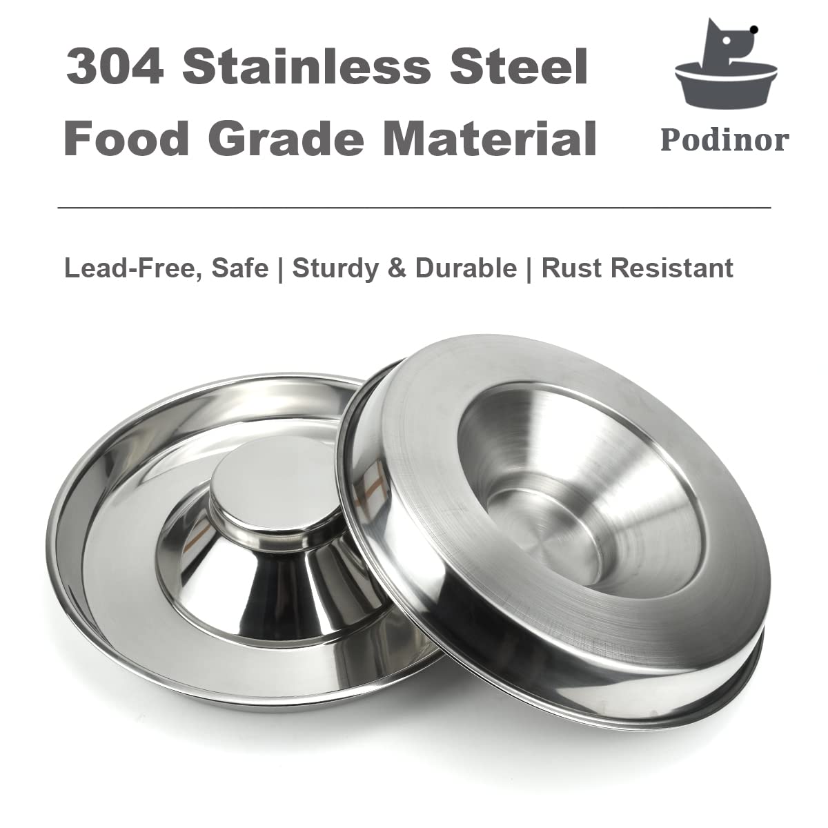 Podinor stainless steel bowls dishwasher-safe for quick, simple cleanup.