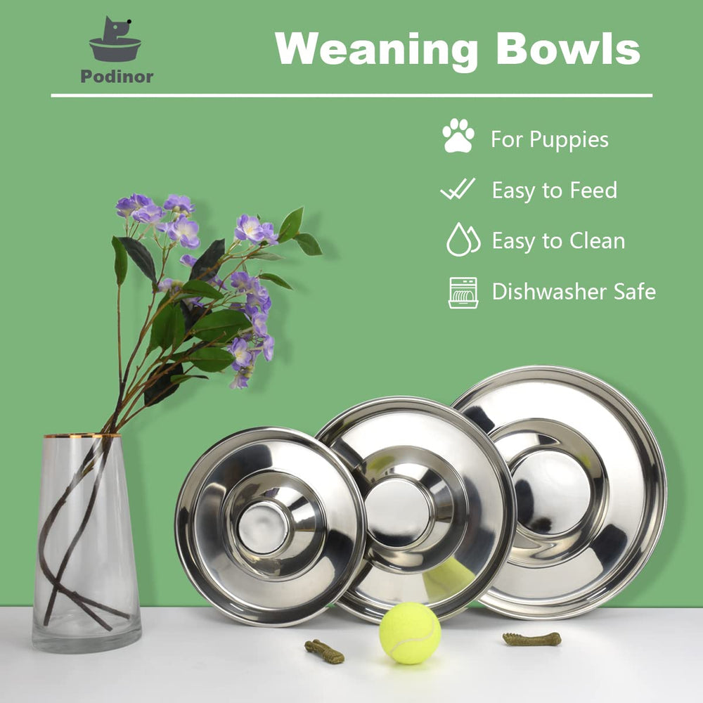 Podinor bowls with low-rim design ease access and reduce mess during meals.