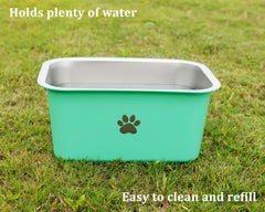 Podinor water bowl 2-5 gallon aqua top view highlights capacity for continuous hydration.