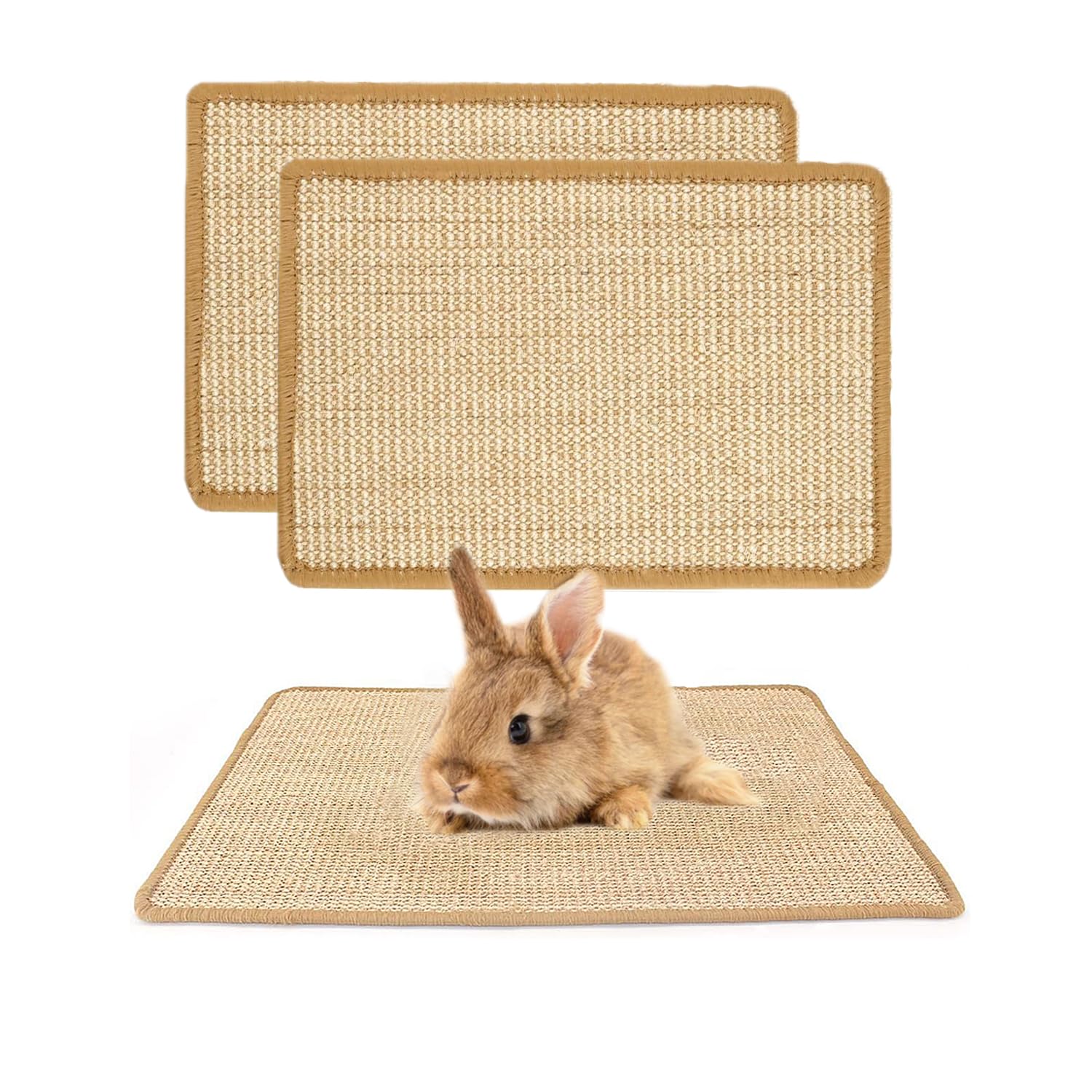 PODOO Bunny Scratch Pad sisal mat for bunny scratching and resting in cages.