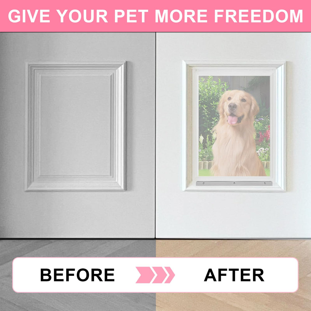 Podoy XL door flap transparent vinyl demonstrates clear visibility