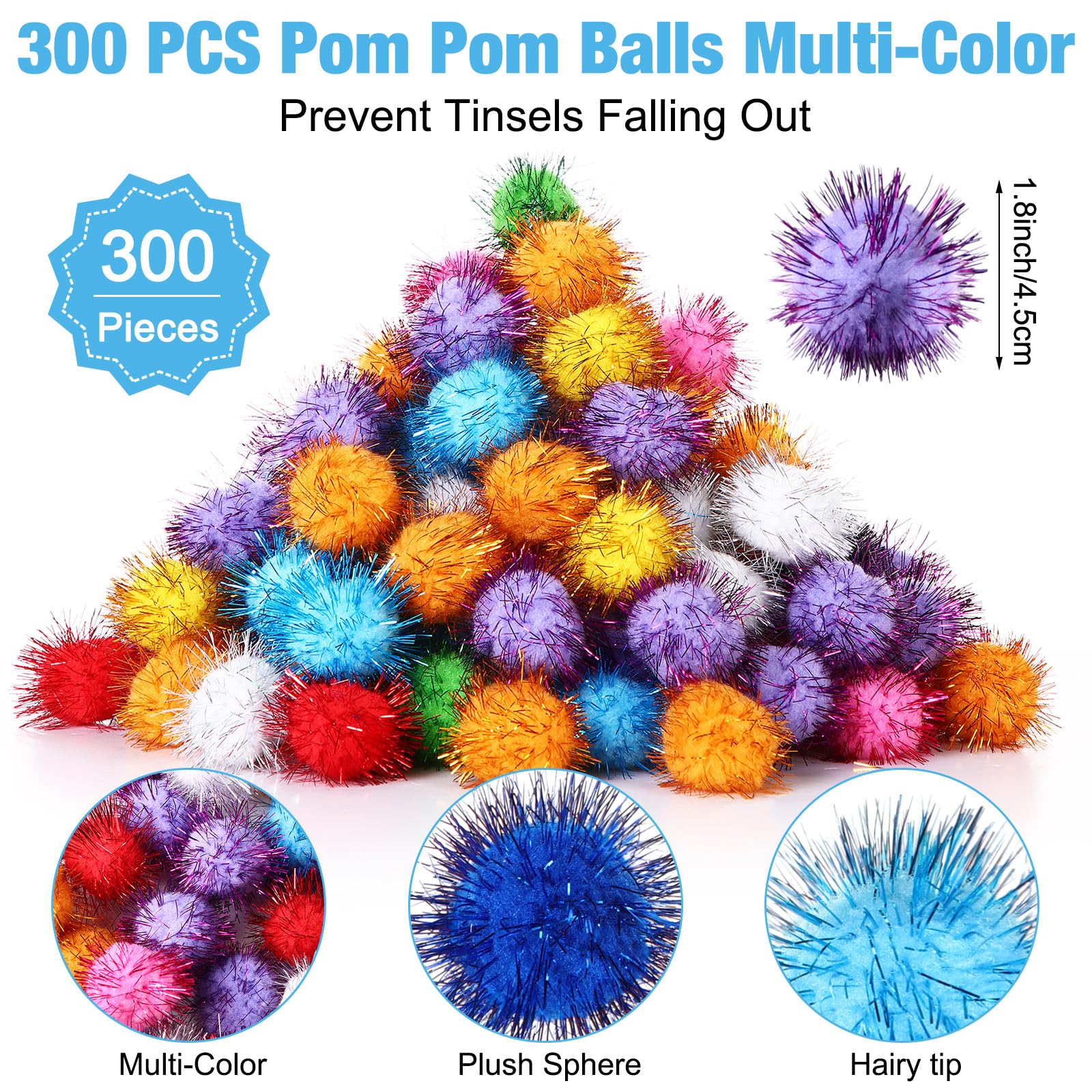 Poen fuzzy cat balls in vibrant hues invite chasing and batting