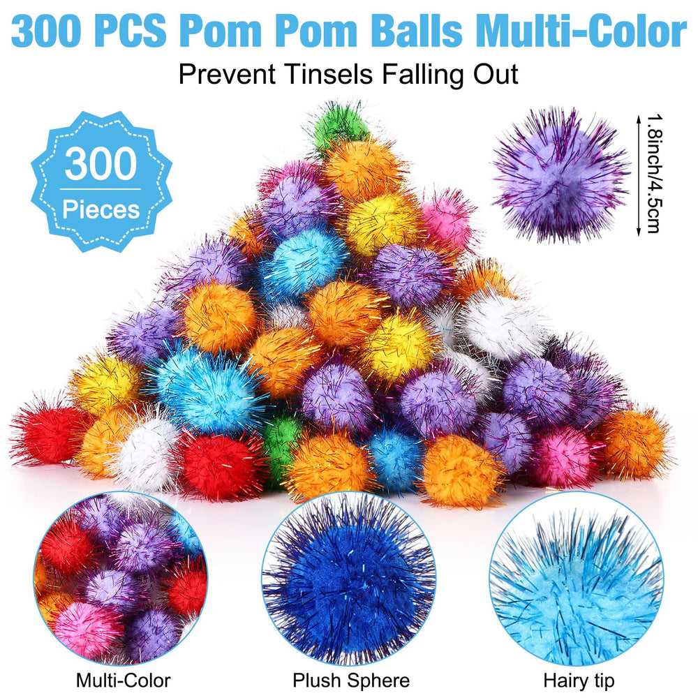 Poen fuzzy cat balls in vibrant hues invite chasing and batting