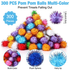 Poen fuzzy cat balls in vibrant hues invite chasing and batting