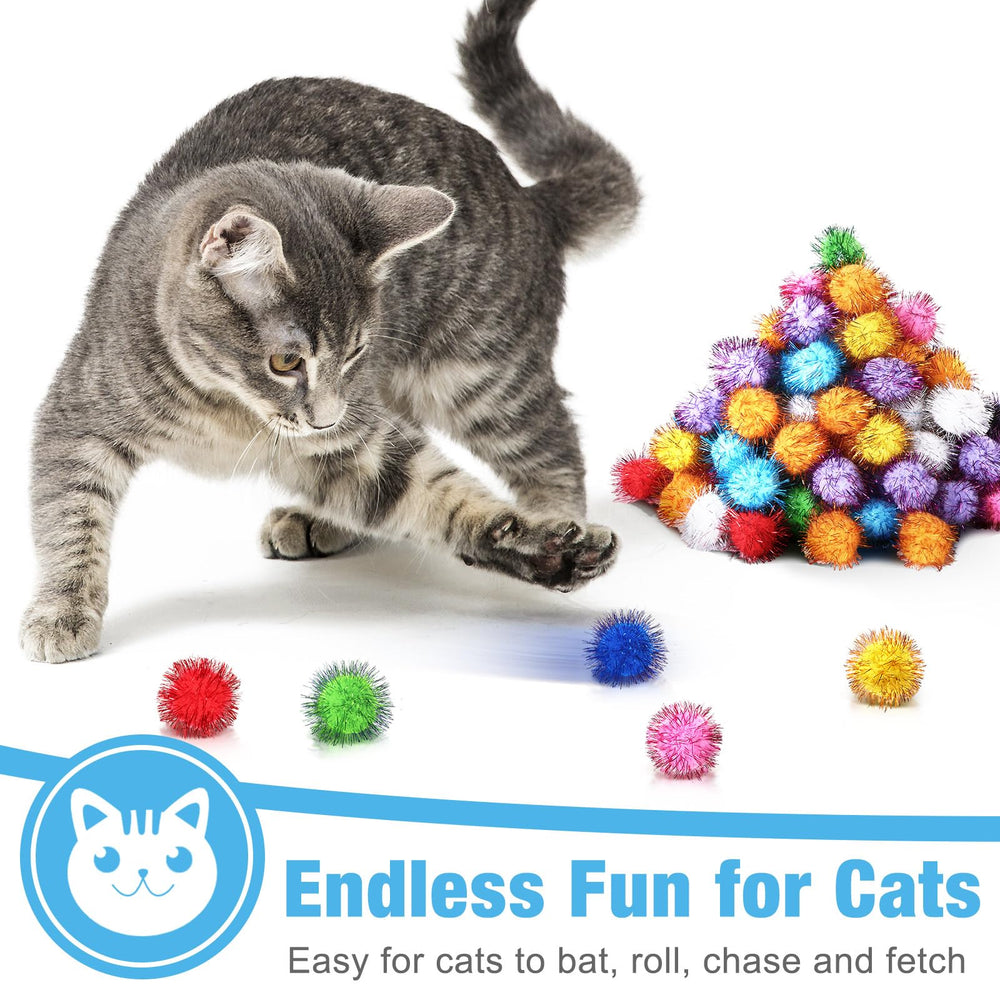 Poen lightweight fuzzy balls provide durable entertainment for cats