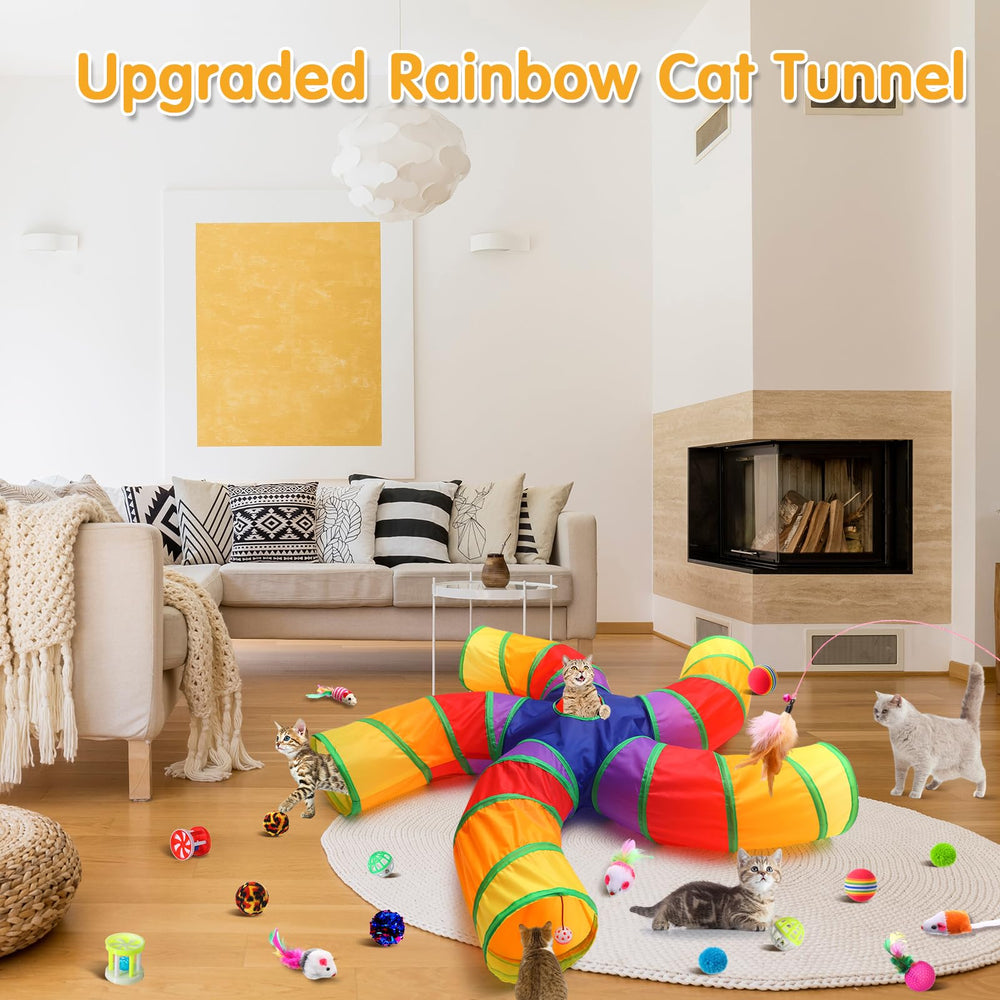 Poen cat toy furry mouse adds interactive hunting play and chase excitement.