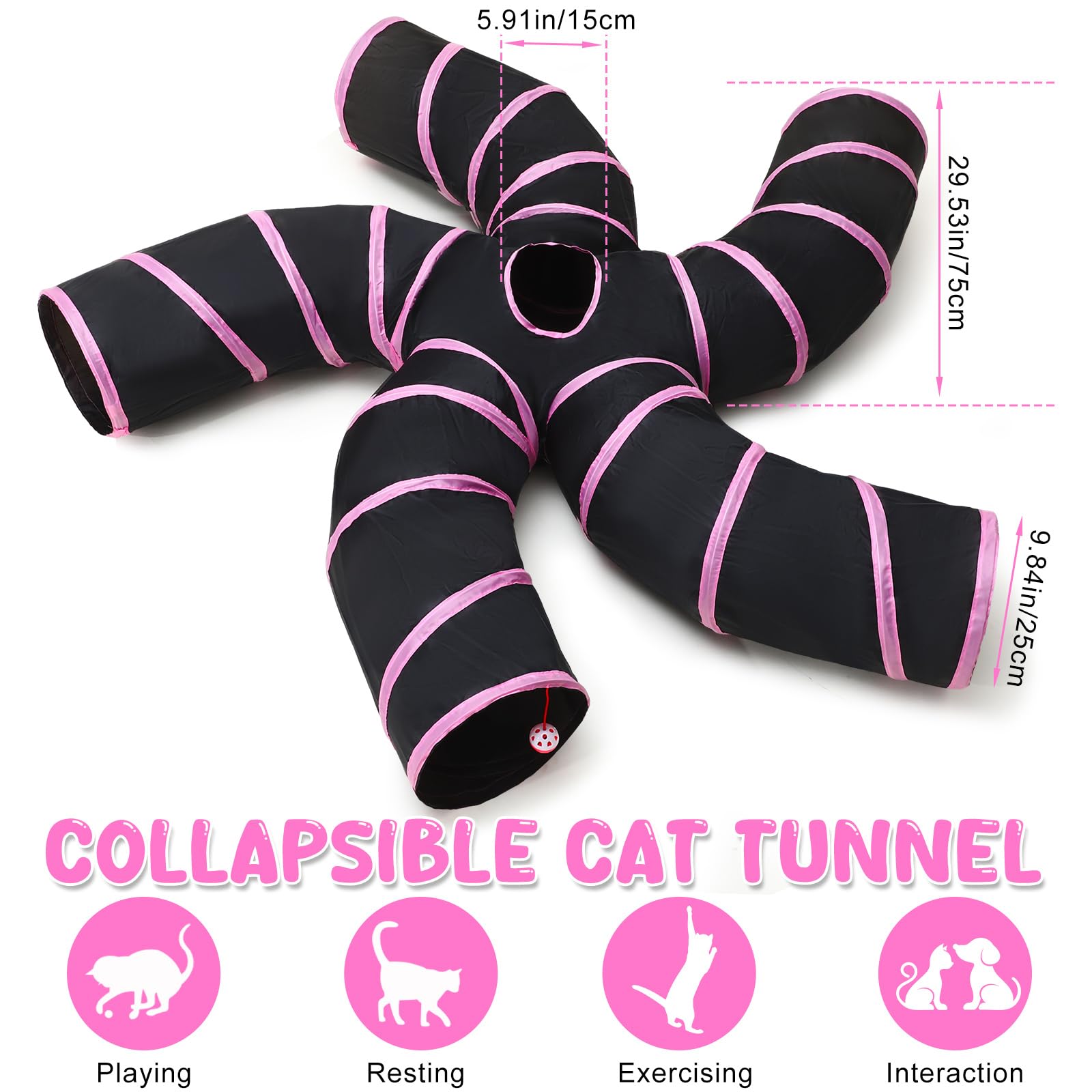 Poen cat tunnel micro mice toys stimulate stalking and chasing instincts.