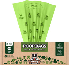 Pogi's compostable poop bags in a dispensing box for quick grab-and-go cleanup