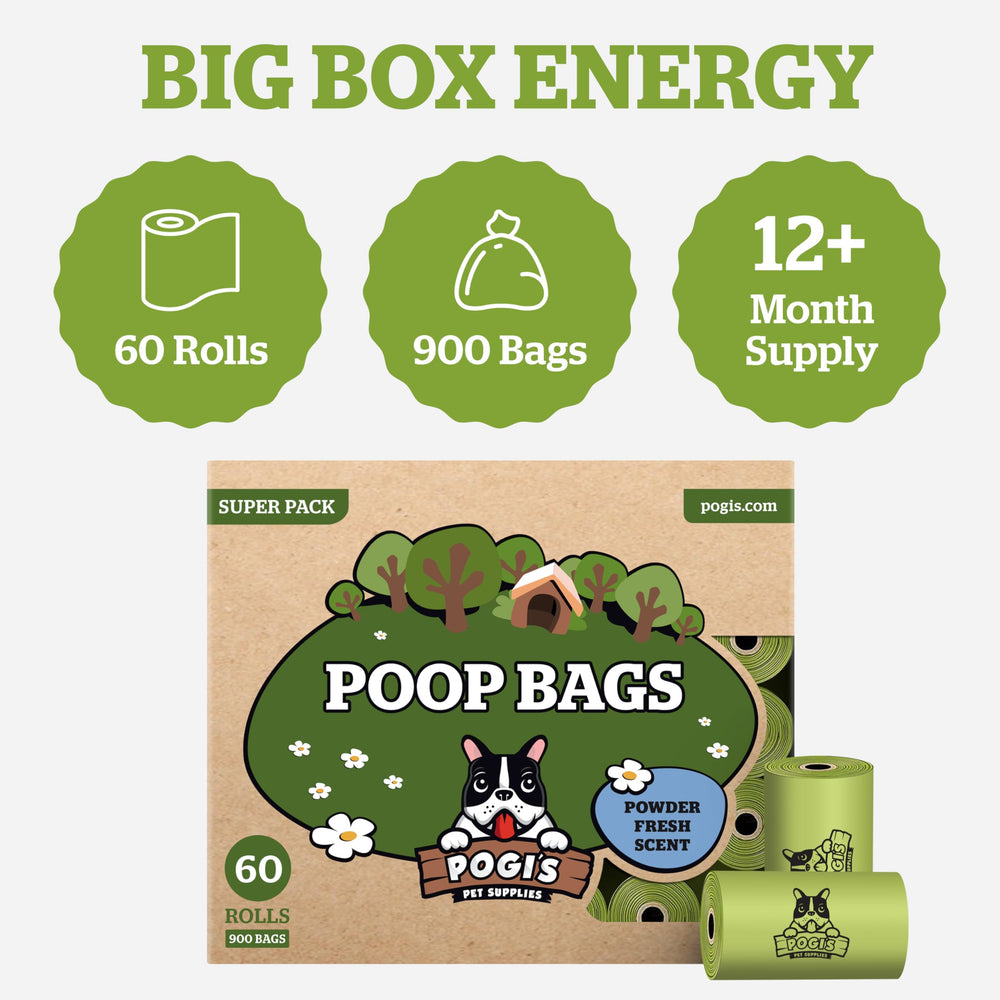 Pogi's Dog Poop Bags 60-roll packaging reflects bulk value and stock readiness