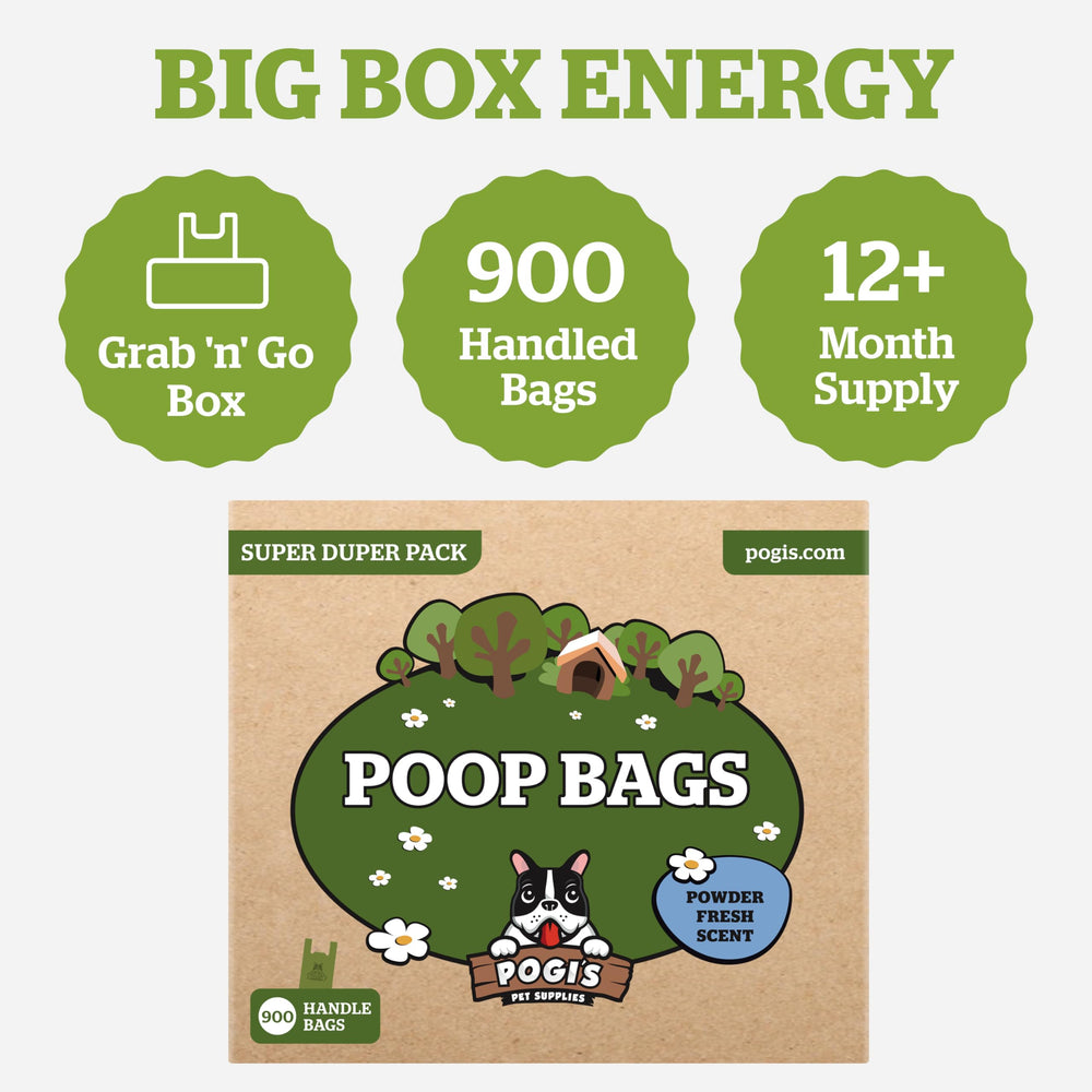 Pogi's Box-Dispensing design keeps bags accessible and neatly stored for travel