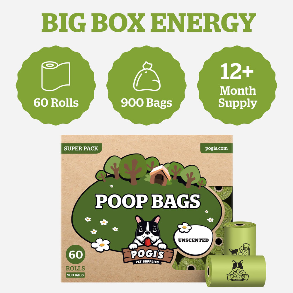 Pogi's Dog Poop Bags size-9x13-5 provides ample coverage for large messes.