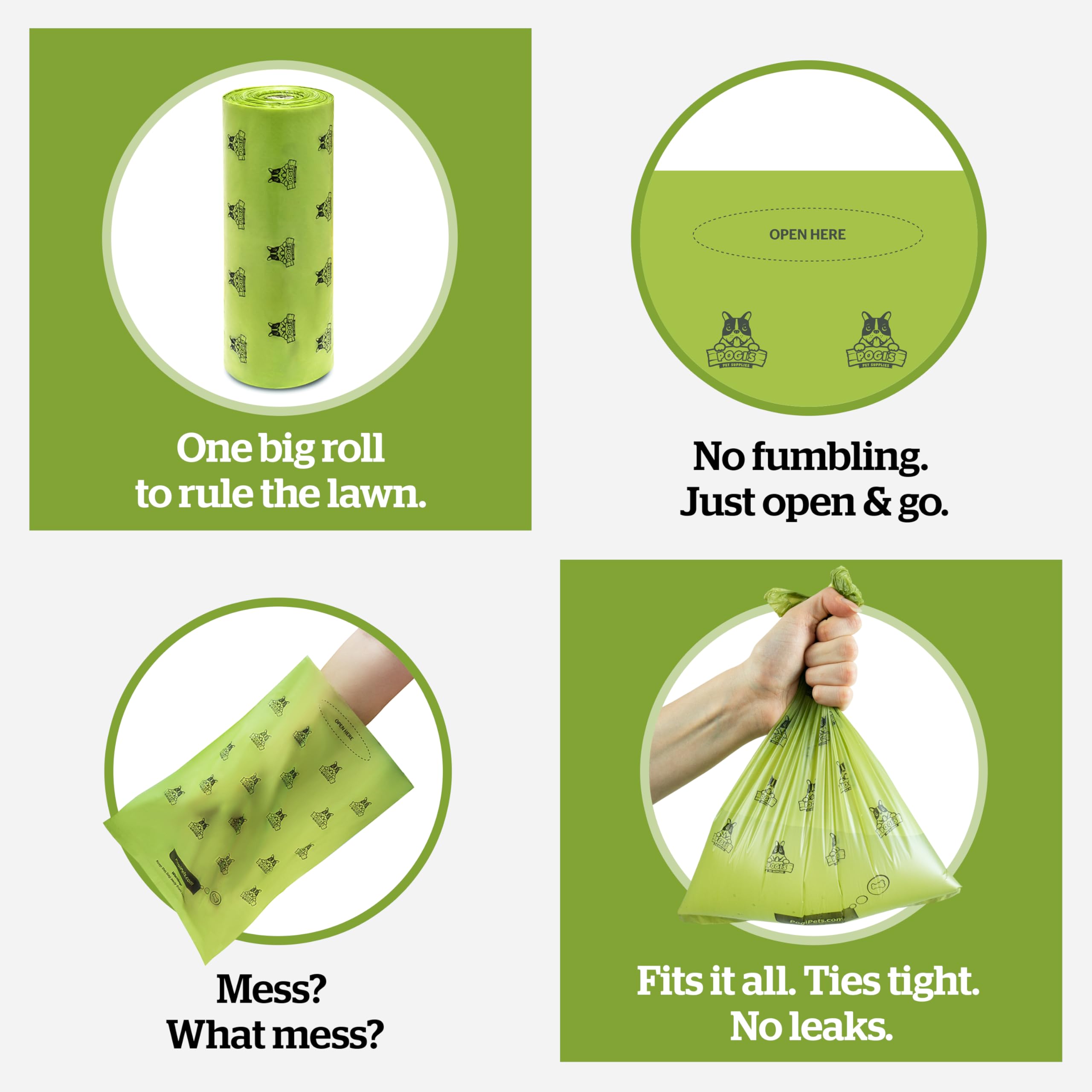 Pogi's Poop Bags are suitable for indoor bins and home use.