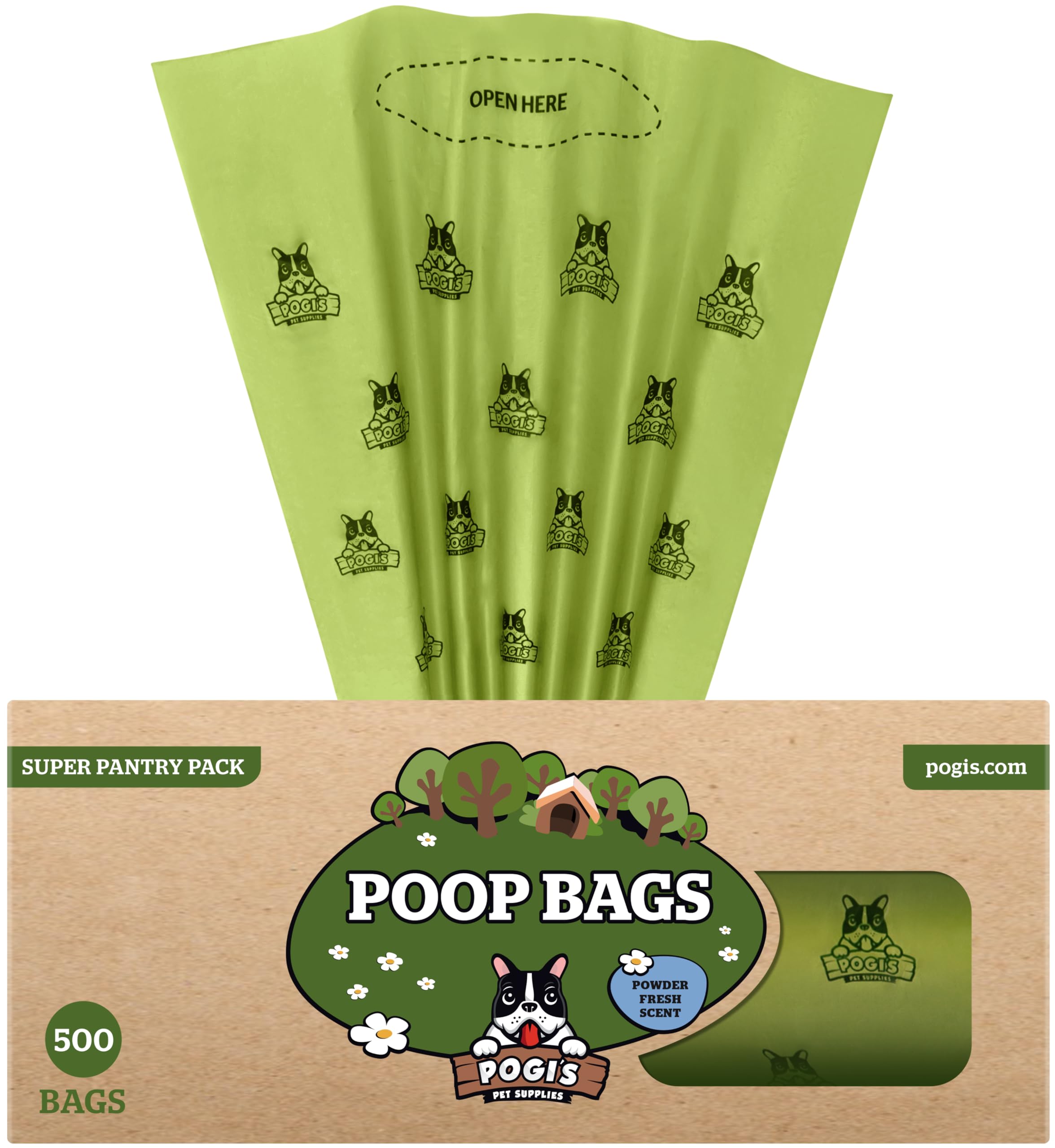 Pogi's Poop Bags large 9x13.5 inch size for big dogs, roomy and mess-free.