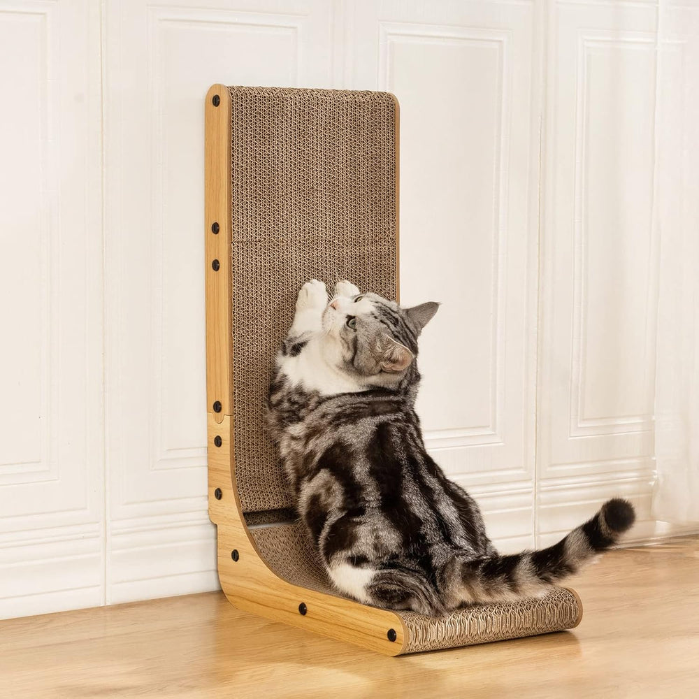 Poils bebe L-shape scratcher recyclable cardboard packaging view
